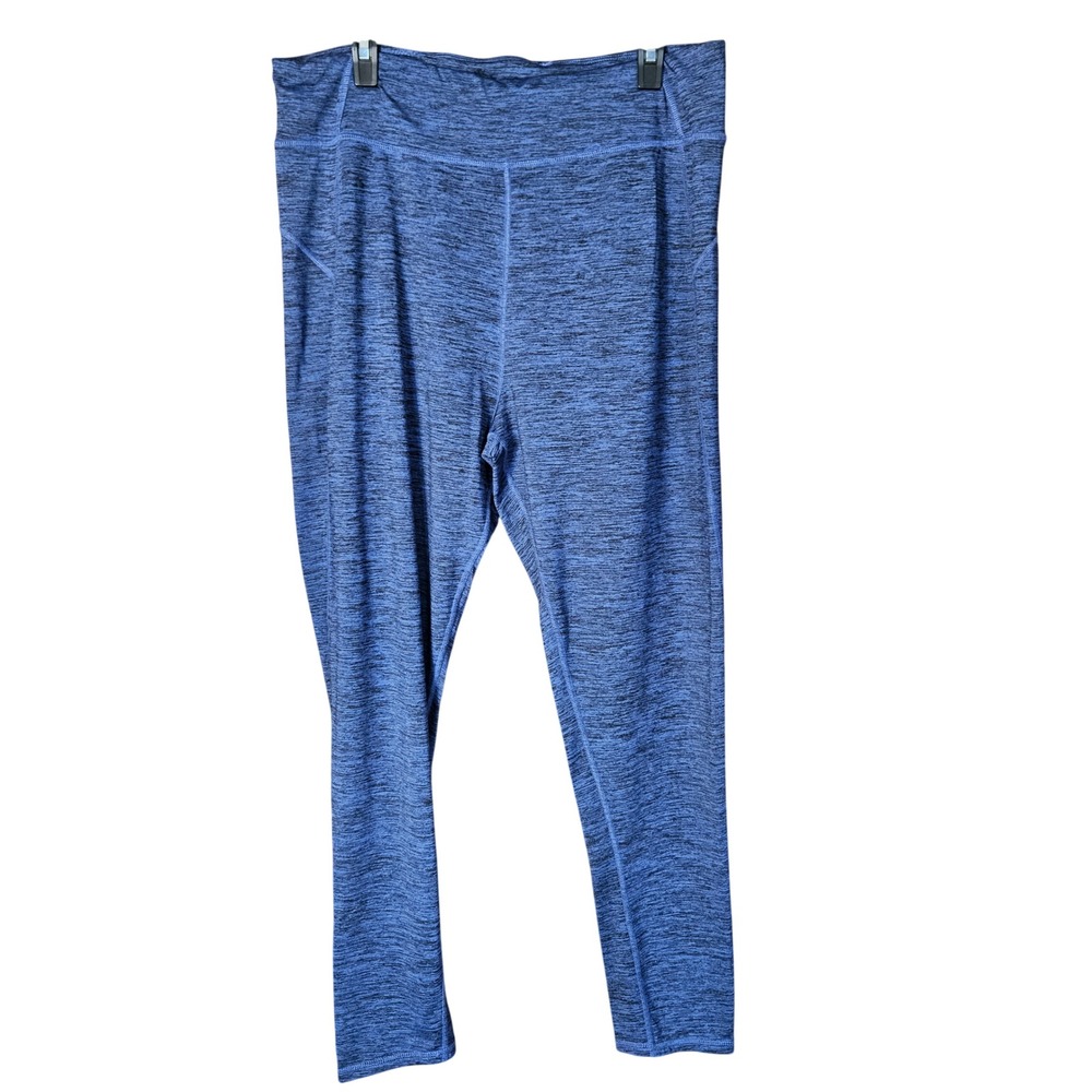Cuddl Duds Leggings Womens XL Plush Warmth Blue Space Dye Heathered CD8817639